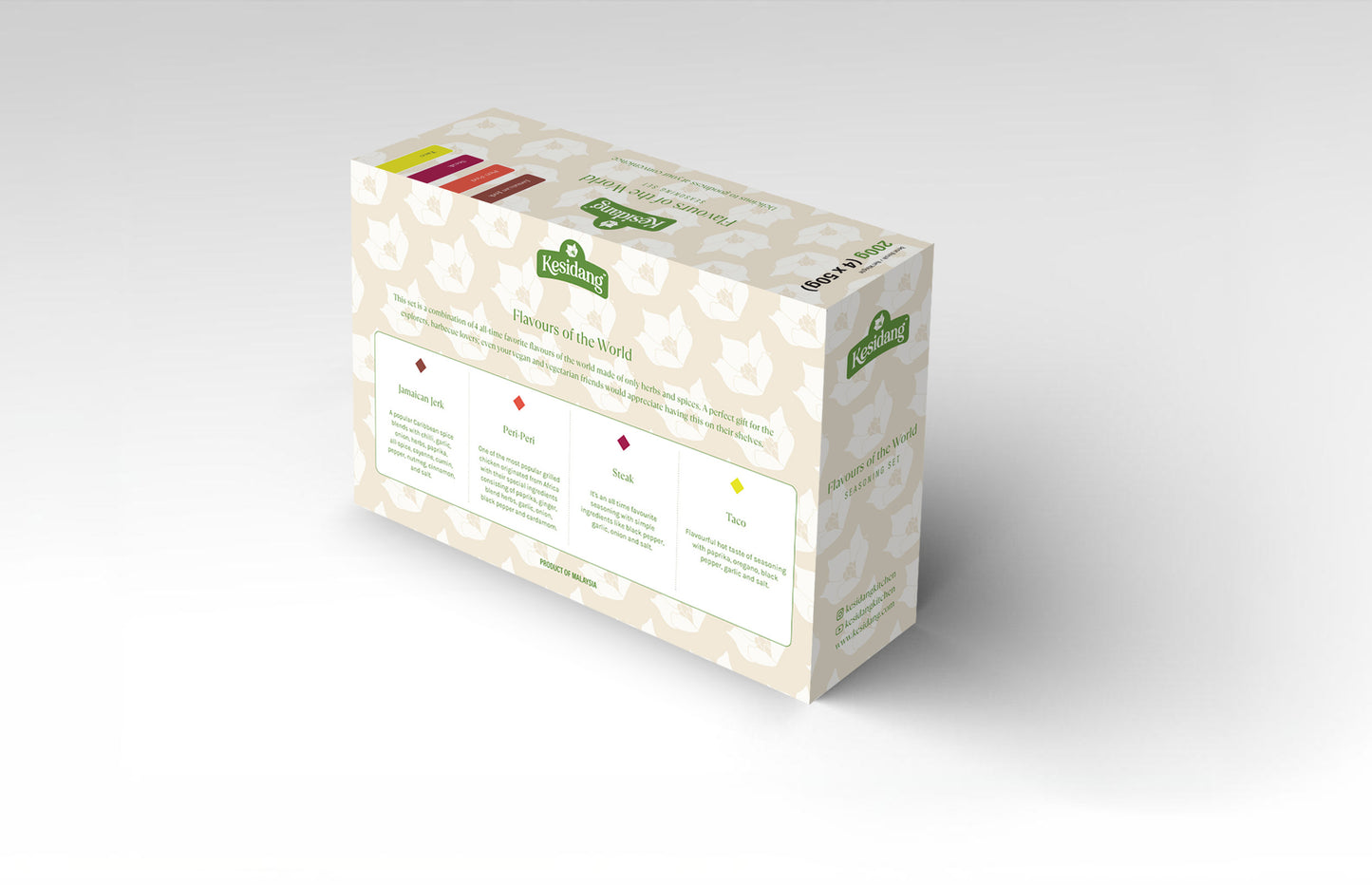 4 flavors of the world in Jars, as part of our collection of Malaysia seasoning gift sets.