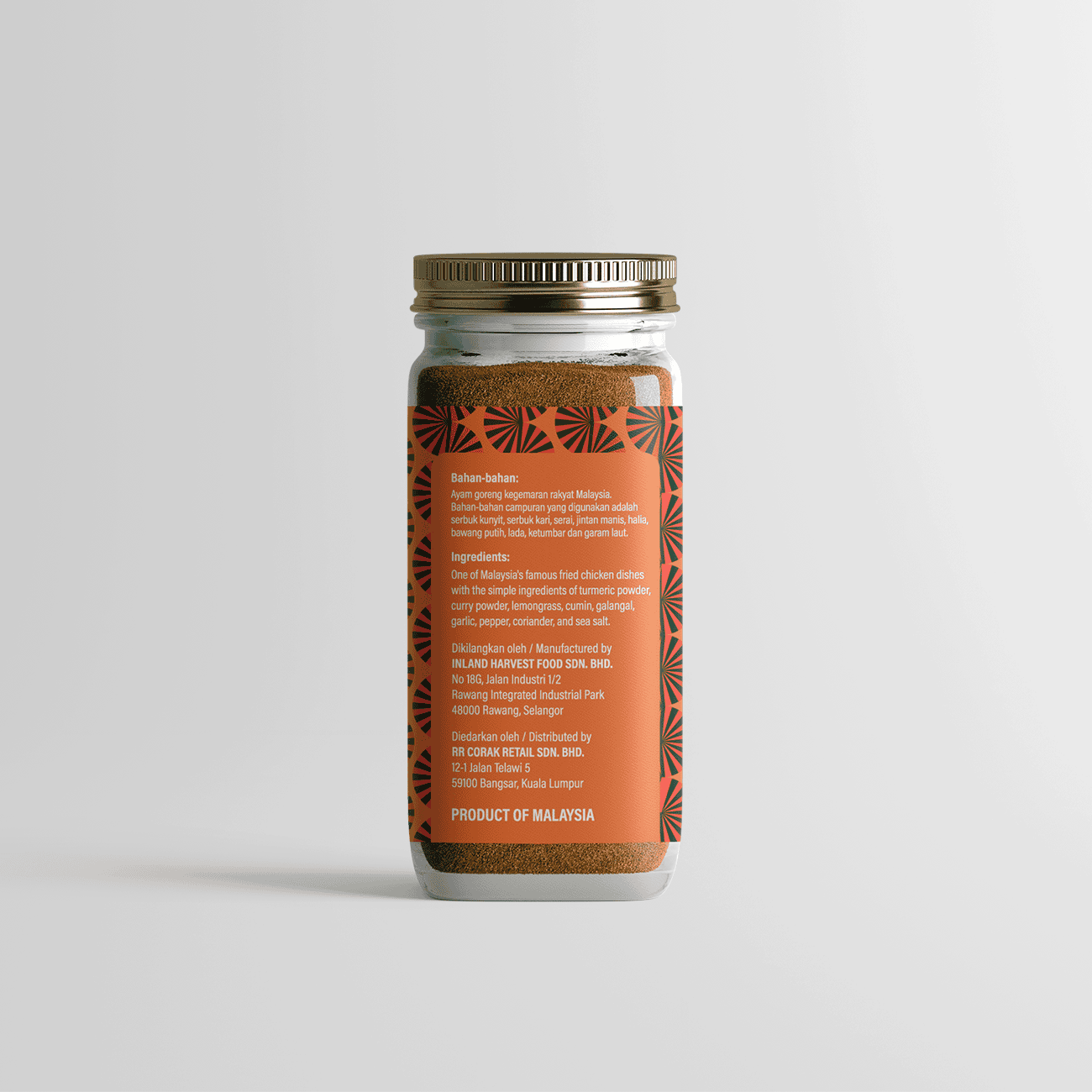 Spiced Fried Chicken (Ayam Goreng Berempah) Seasoning (Jar)