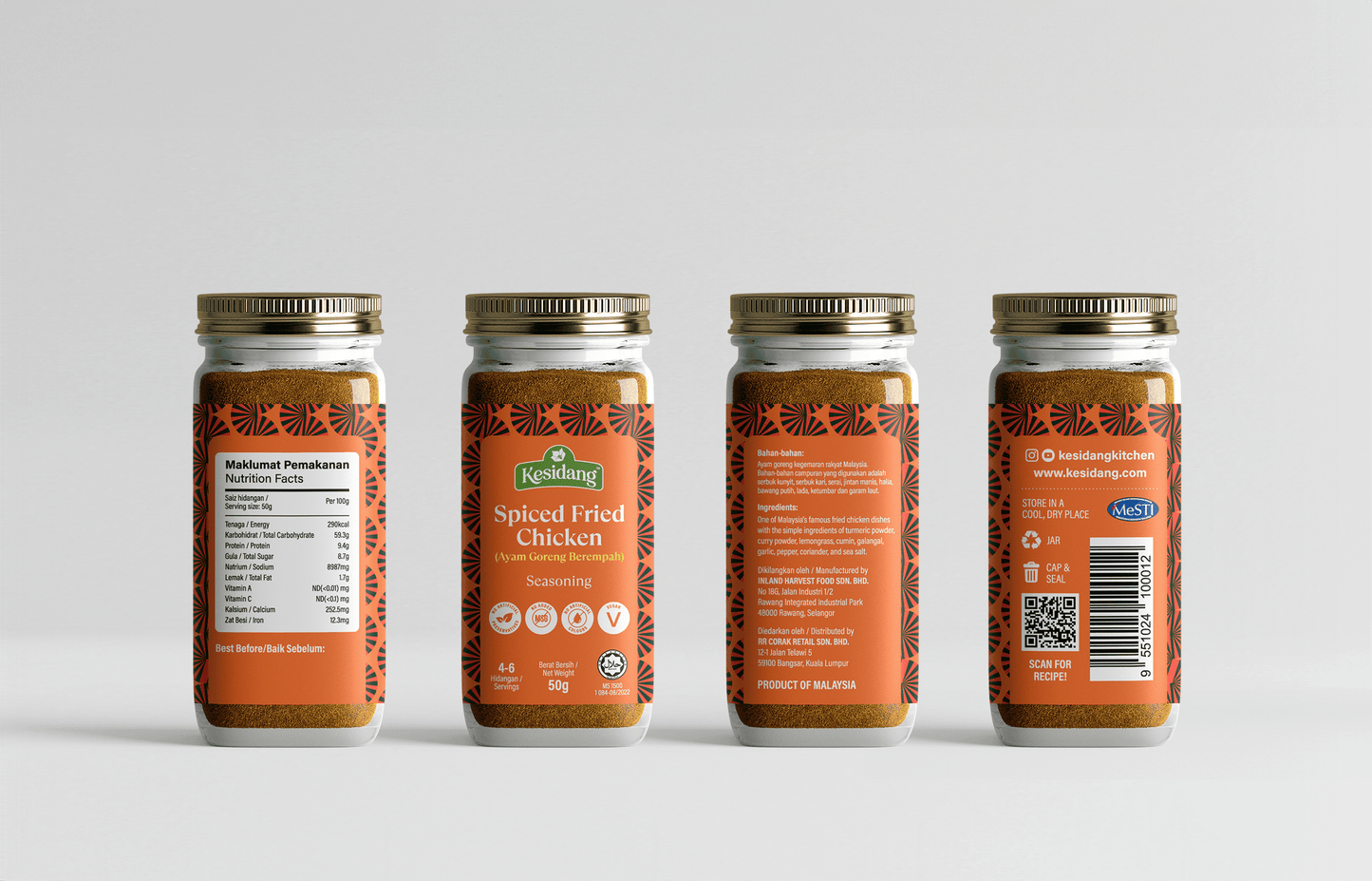 Spiced Fried Chicken (Ayam Goreng Berempah) Seasoning (Jar)