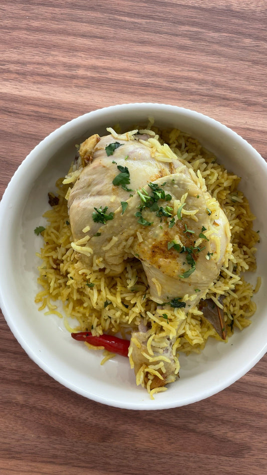 Chicken Biryani Recipe with Ayam Goreng Berempah seasoning