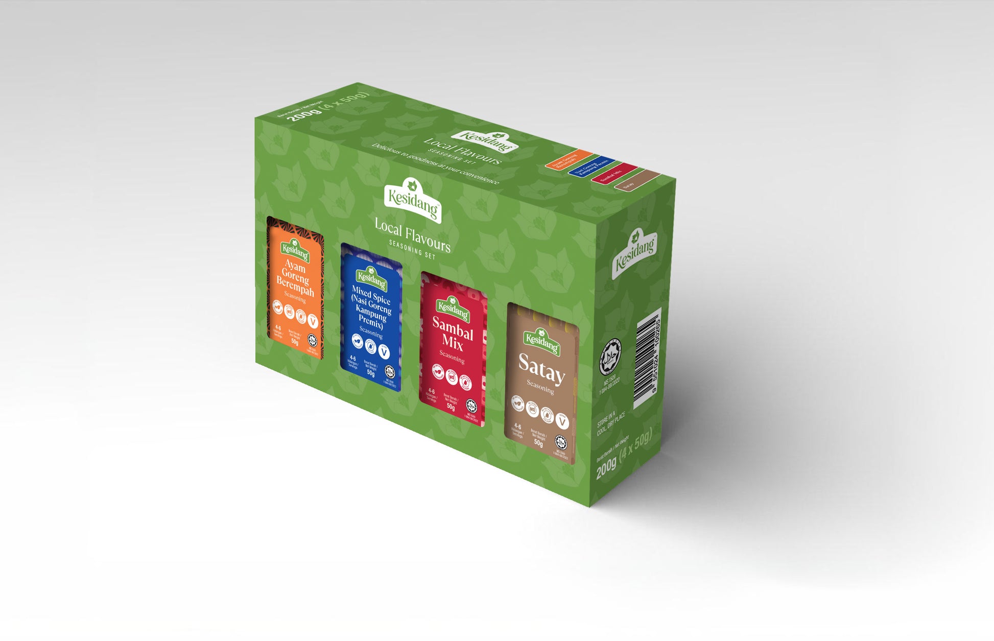This set features a combination of 4 local Malaysian seasonings, including a ready-made satay spice mix, as part of our Malaysian seasoning gift set collection.