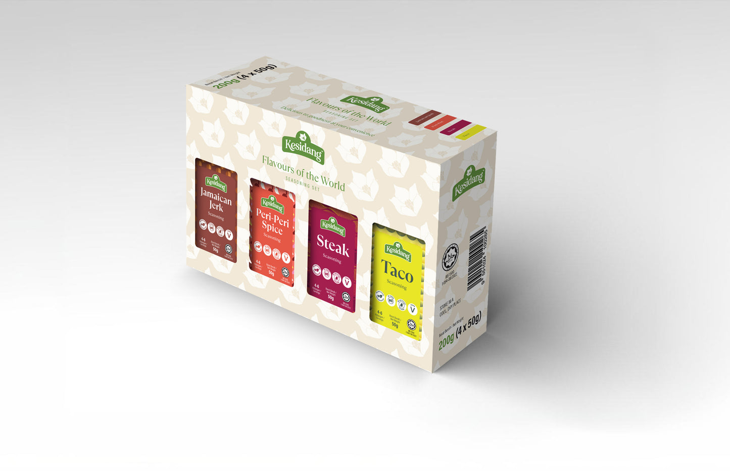 4 flavors of the world in Jars, as part of our collection of Malaysia seasoning gift sets.