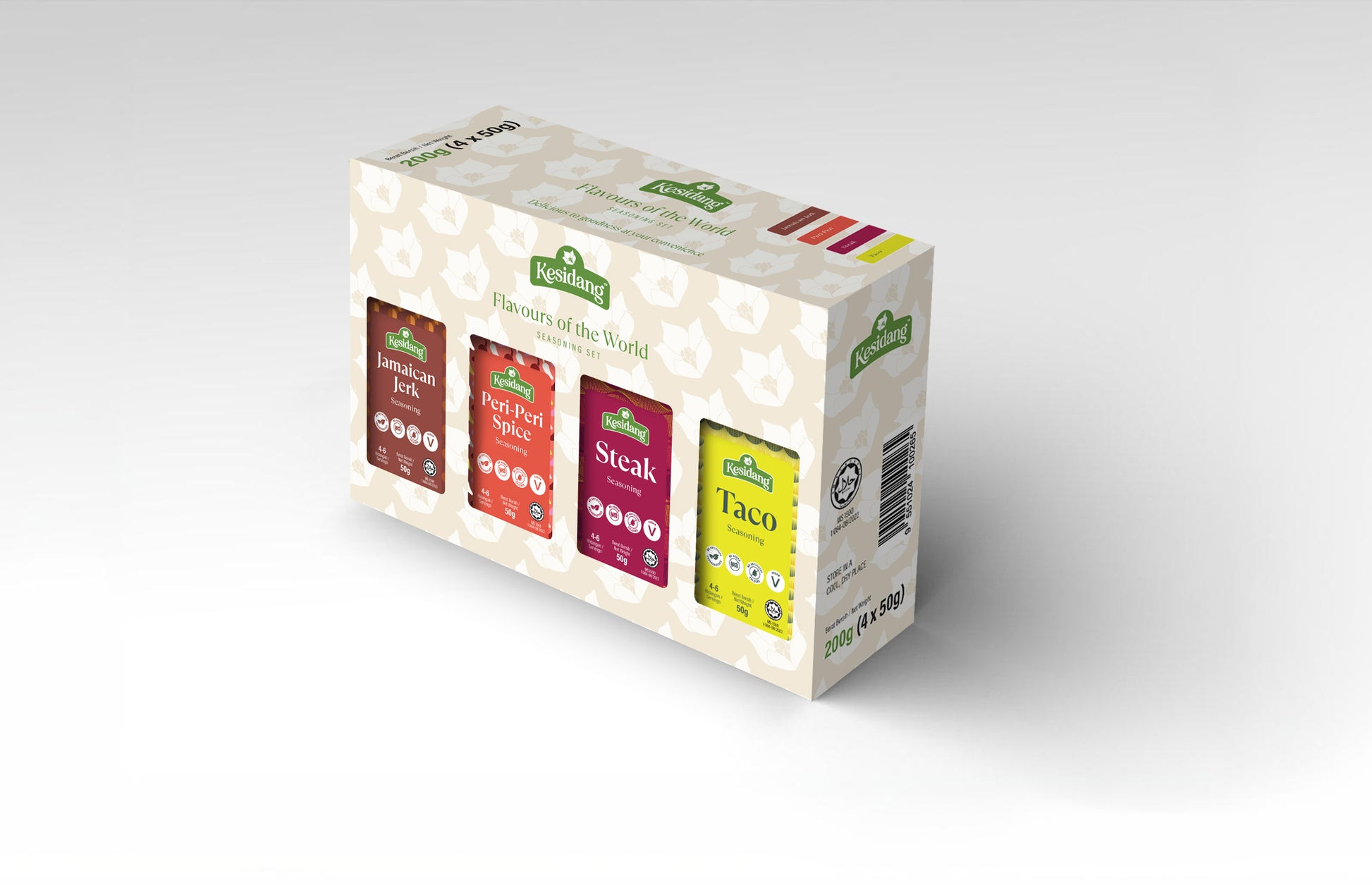 4 flavors of the world in Jars, as part of our collection of Malaysia seasoning gift sets.