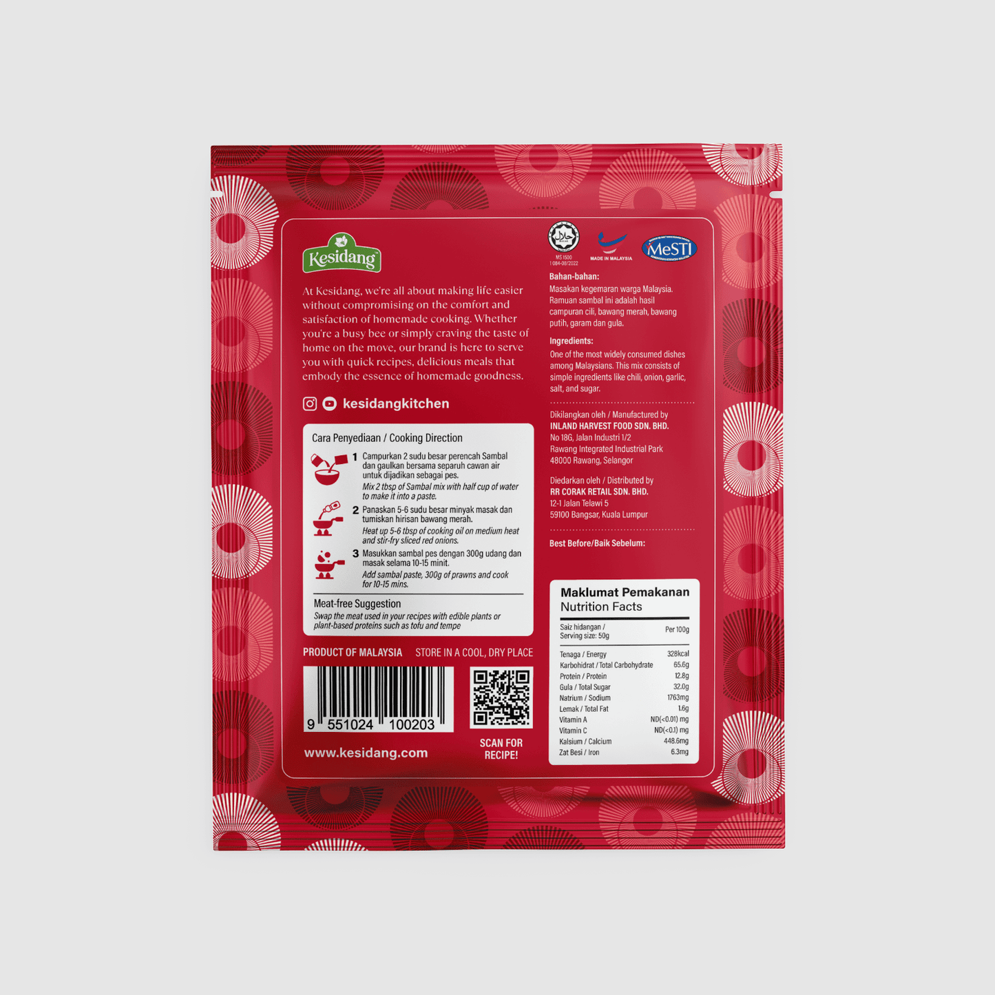 Chilli Condiment (Sambal Mix) Seasoning (Packet)